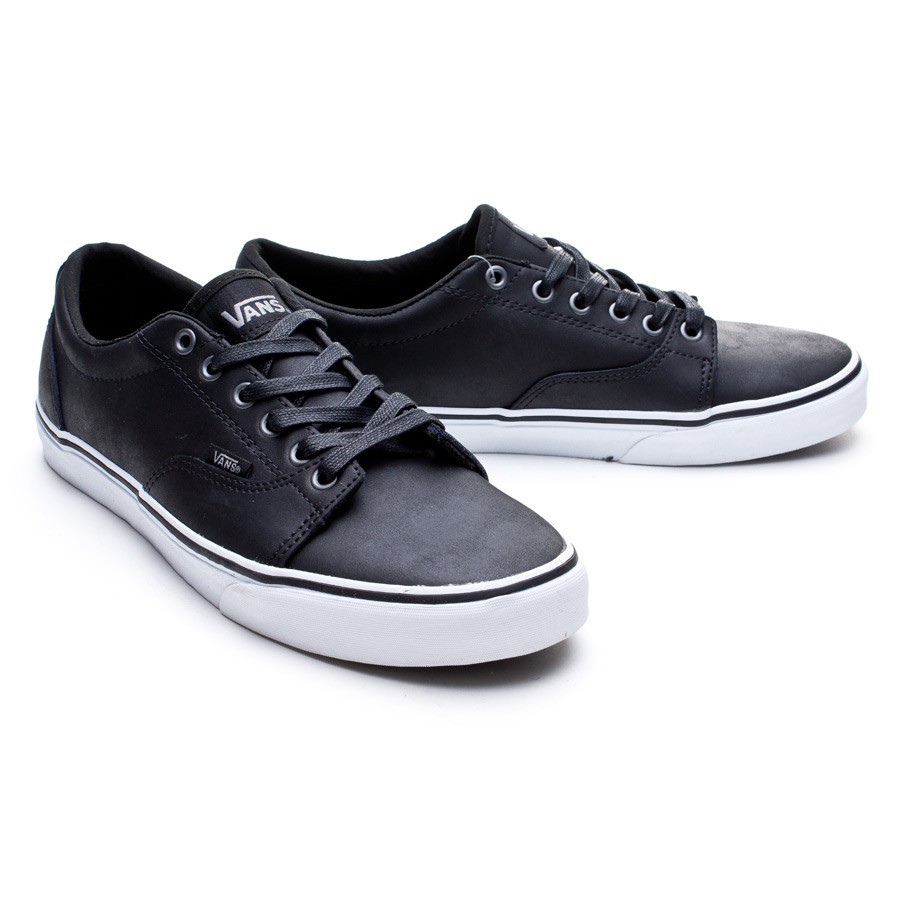 vans negras piel