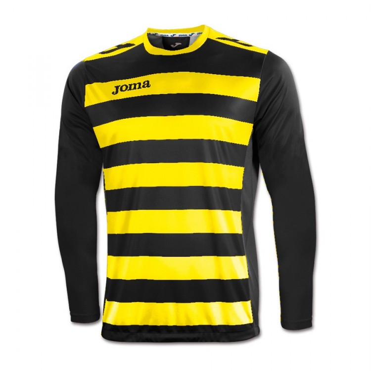 Camiseta Joma M/L Europa II Negra-Amarilla - Fútbol Emotion