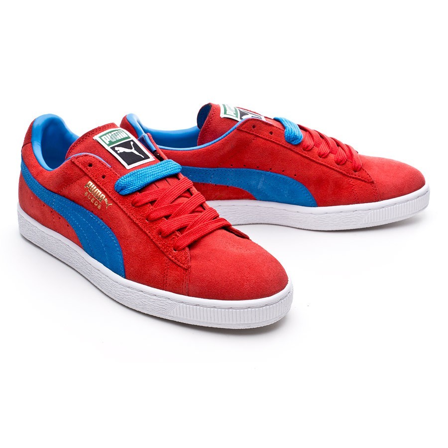 puma suede rouge bleu