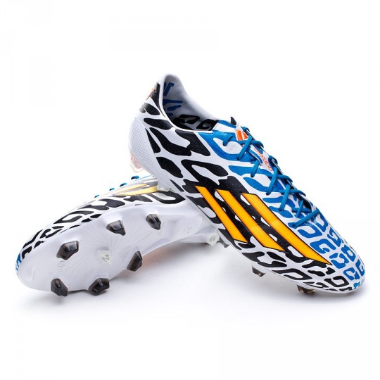 Bota de fútbol adidas adizero F50 TRX FG Messi WC Blanca-Solar gold-Negra -  Tienda de fútbol Fútbol Emotion