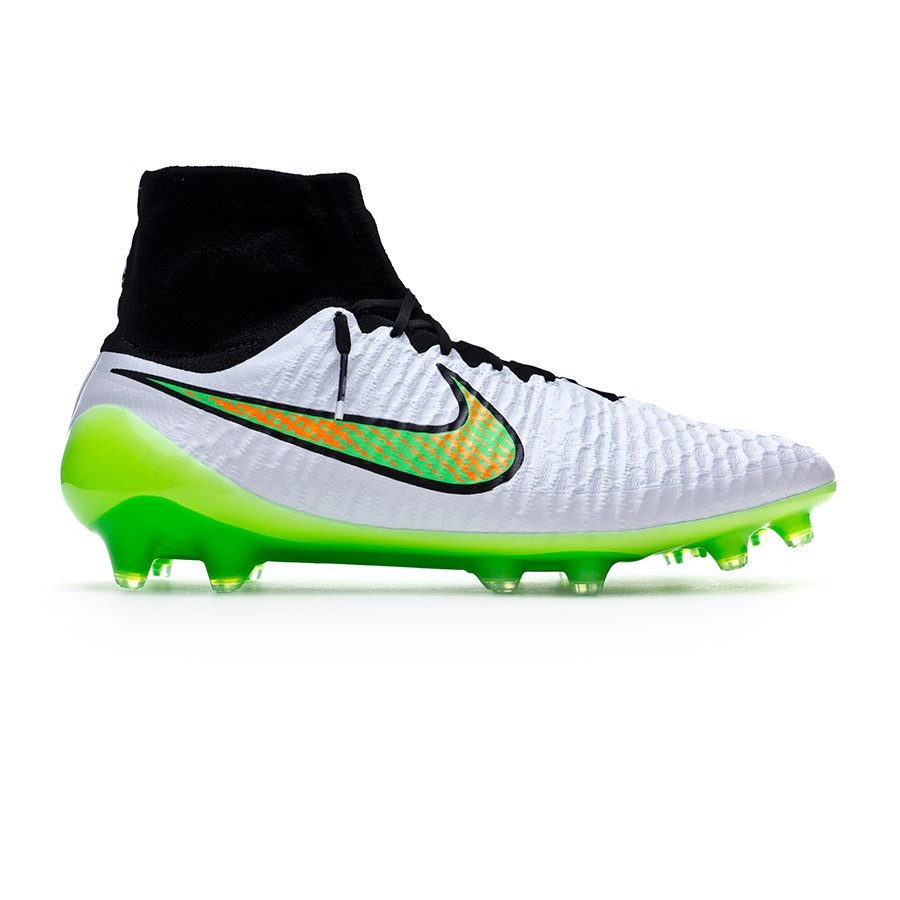 Football Boots Nike Magista Obra FG ACC White-Poison green-Black-Total  orange - Football store Fútbol Emotion