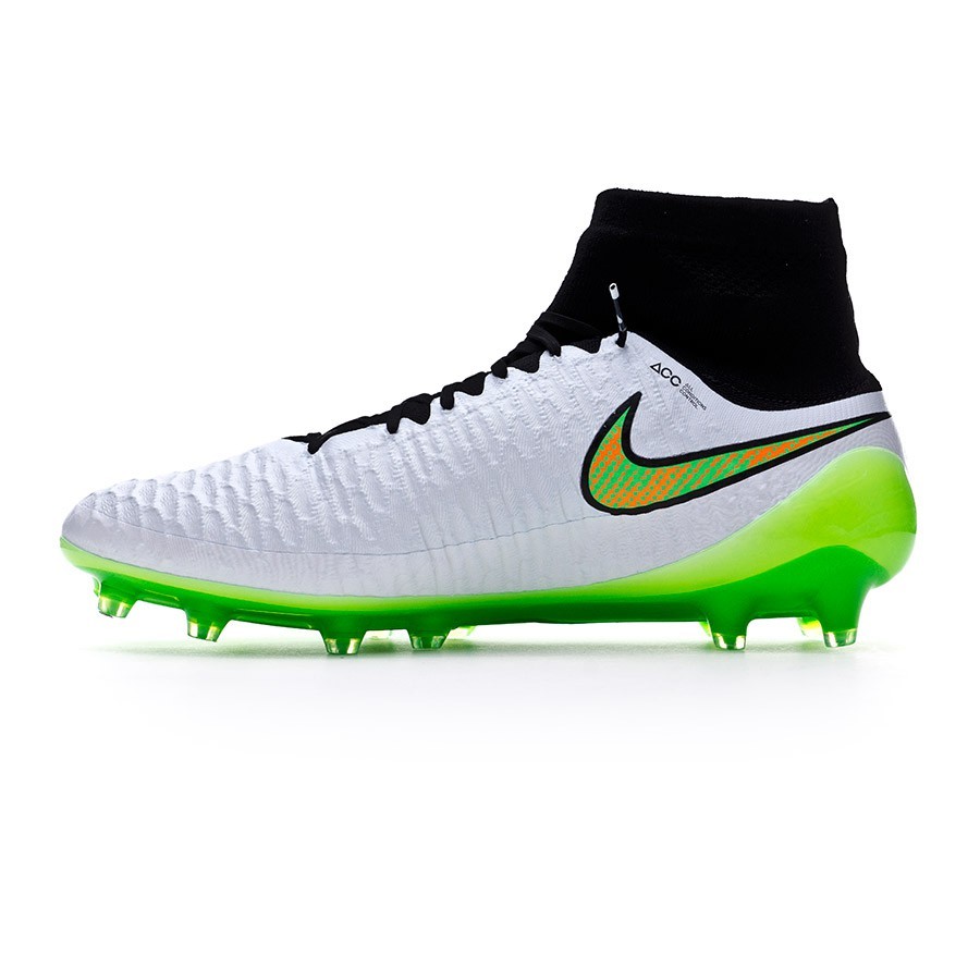 Football Boots Nike Magista Obra FG ACC White-Poison green-Black-Total  orange - Football store Fútbol Emotion