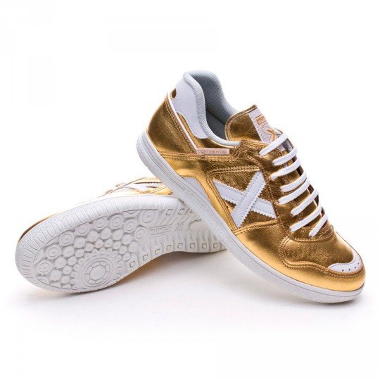 Zapatilla de Fútbol sala Munich Continental Exclusiva Paco Sedano Gold  Edition Oro-Blanco - Fútbol Emotion