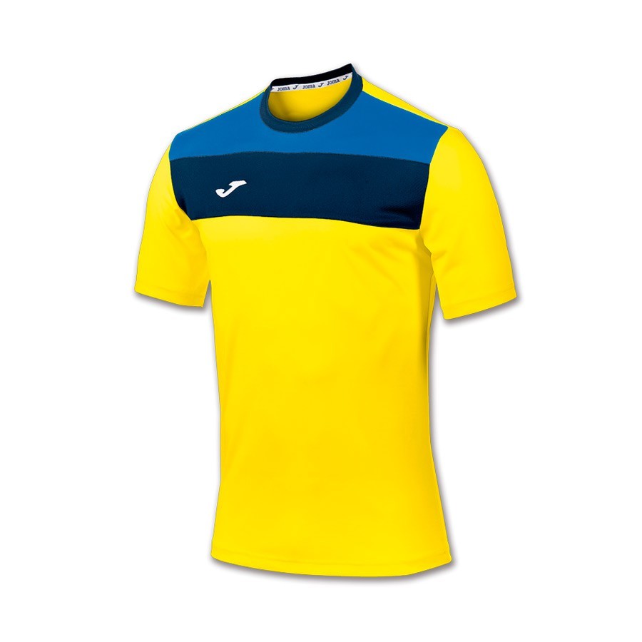 Camiseta Crew m/c Amarilla-Royal-Marino - Fútbol Emotion