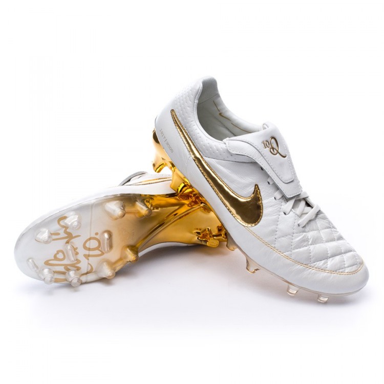 nike tiempo ronaldinho white gold