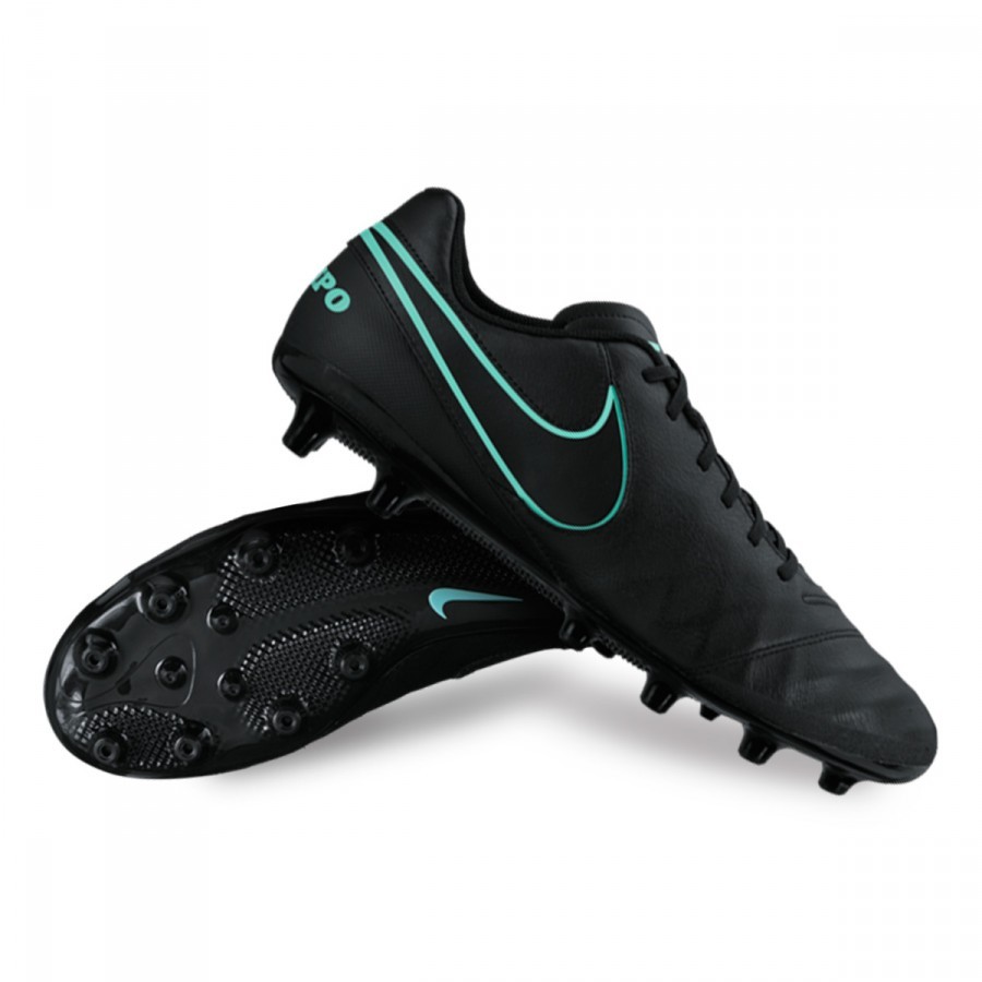 Football Boots Nike Tiempo Genio Leather II AG-R Black-Hyper turquoise -  Football store Fútbol Emotion