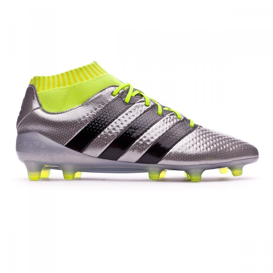 Football Boots adidas Ace 16.1 Primeknit FG Silver metallic-Black-Solar  yellow - Football store Fútbol Emotion