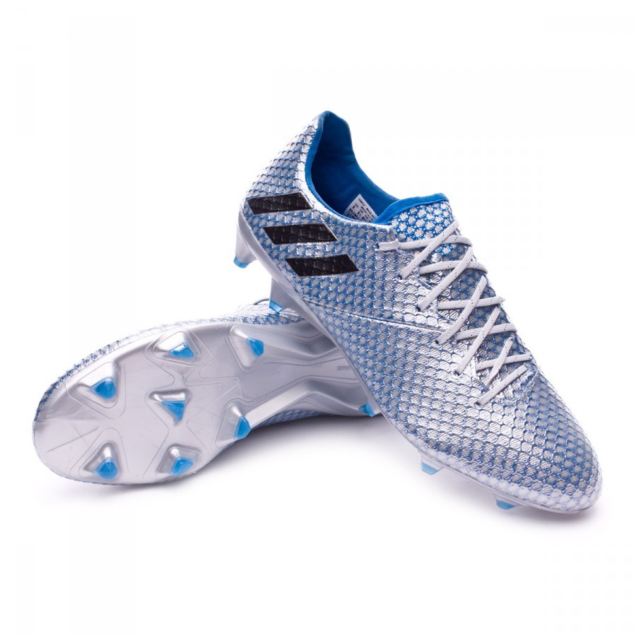 Football Boots adidas Messi 16.1 FG Silver metallic-Black-Shock blue -  Football store Fútbol Emotion