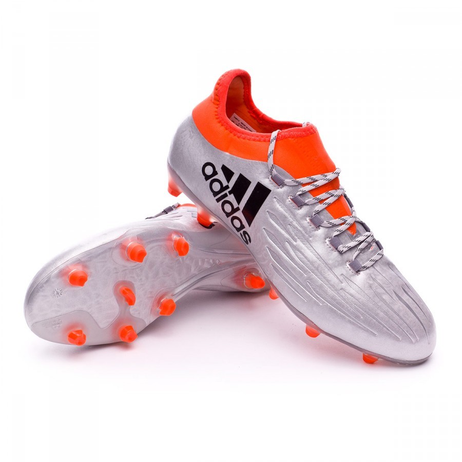 Football Boots adidas X 16.2 FG Silver metallic-Black-Solar red - Football  store Fútbol Emotion