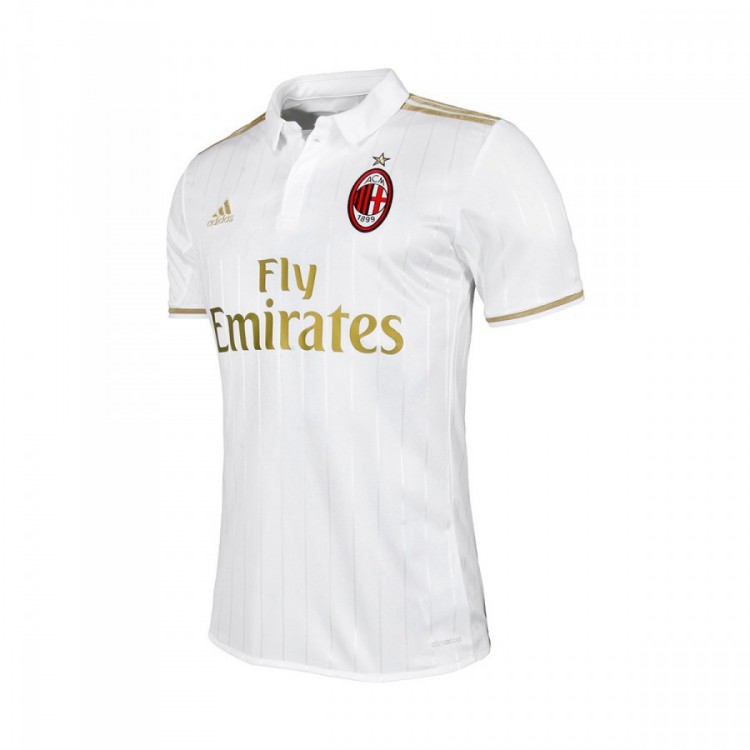 ac milan white and gold jersey