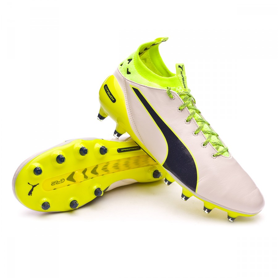 Bota de fútbol Puma EvoTouch Pro Special SE White-Black-Safety yellow -  Tienda de fútbol Fútbol Emotion