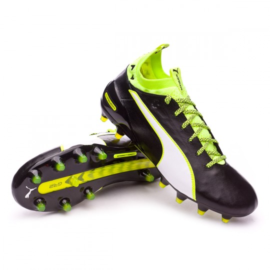 Football Boots Puma EvoTouch 1 FG Black-White-Safety yellow - Football  store Fútbol Emotion