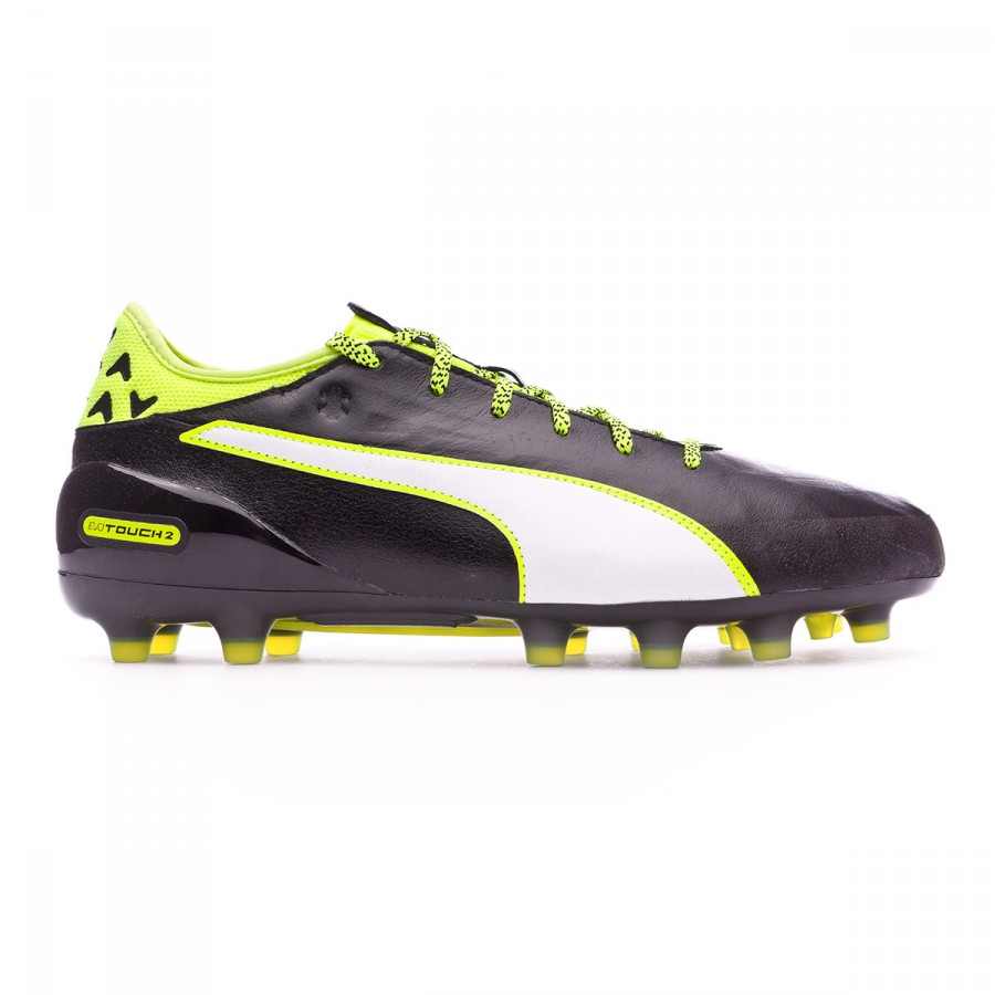 Football Boots Puma EvoTouch 2 AG Black-White-Safety yellow - Football  store Fútbol Emotion