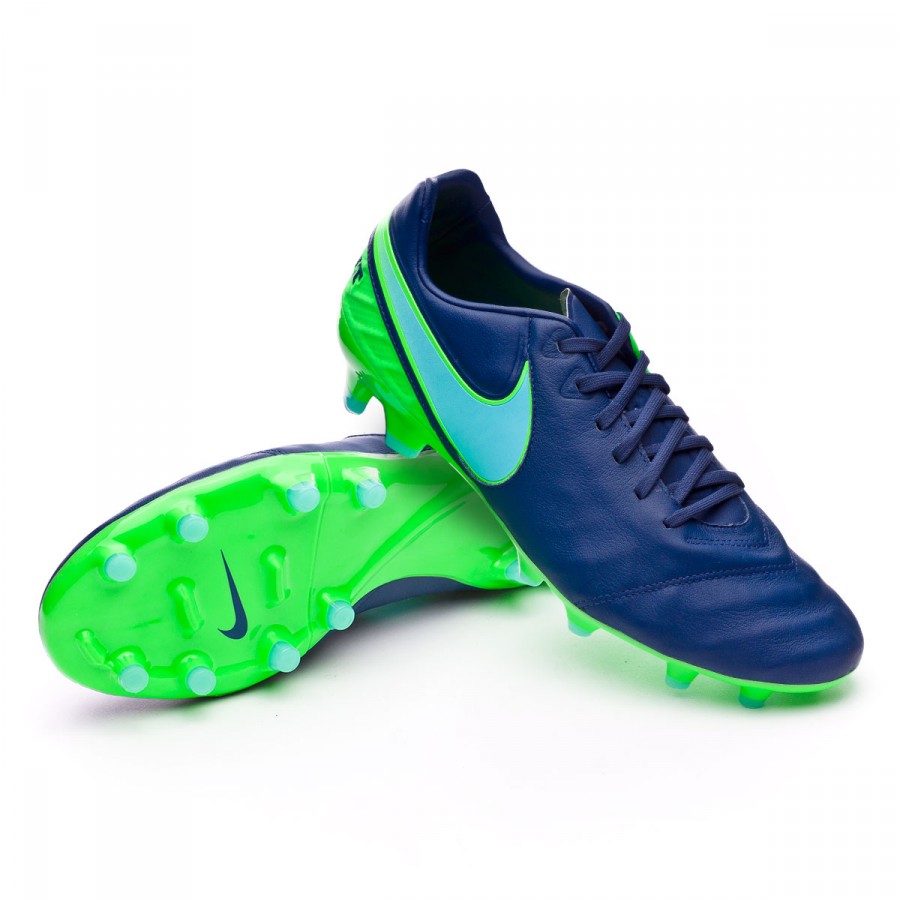 nike tiempo azules y verdes