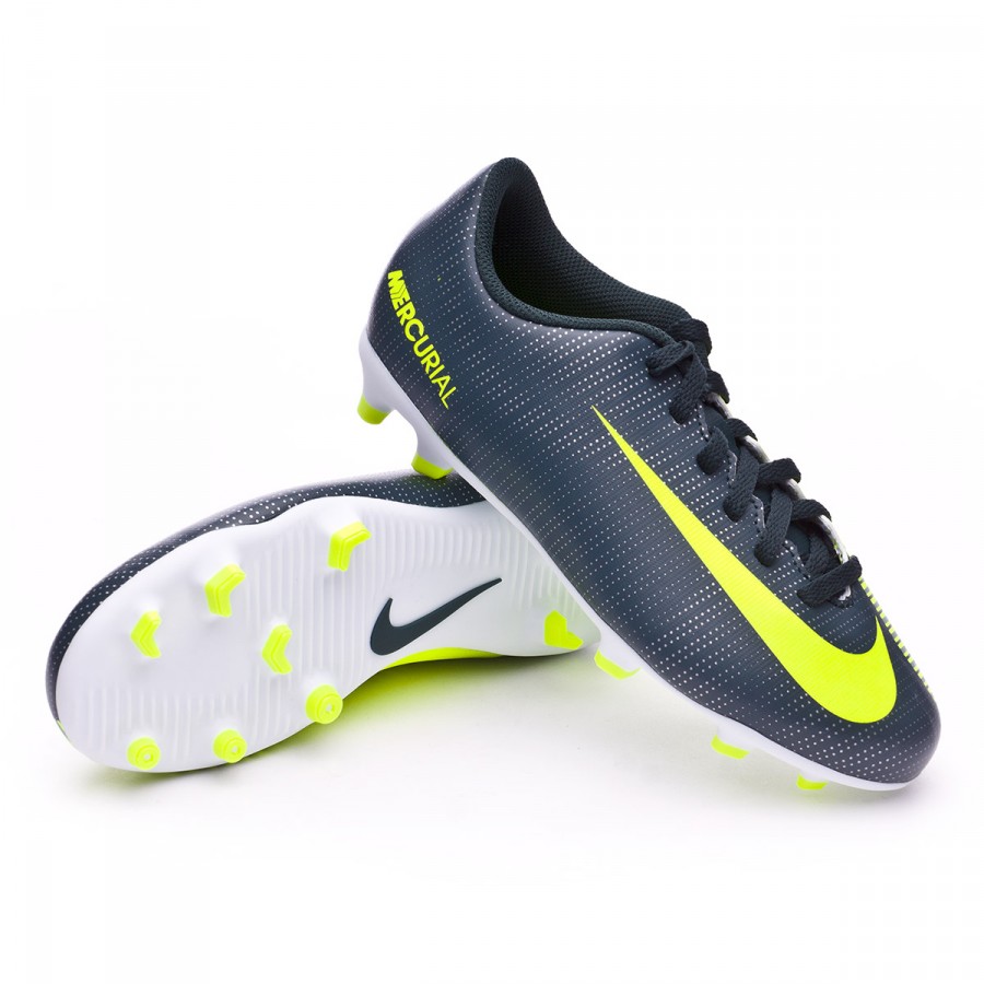 Football Boots Nike Jr Mercurial Vortex III CR7 FG Seaweed-Volt-hasta-White  - Football store Fútbol Emotion