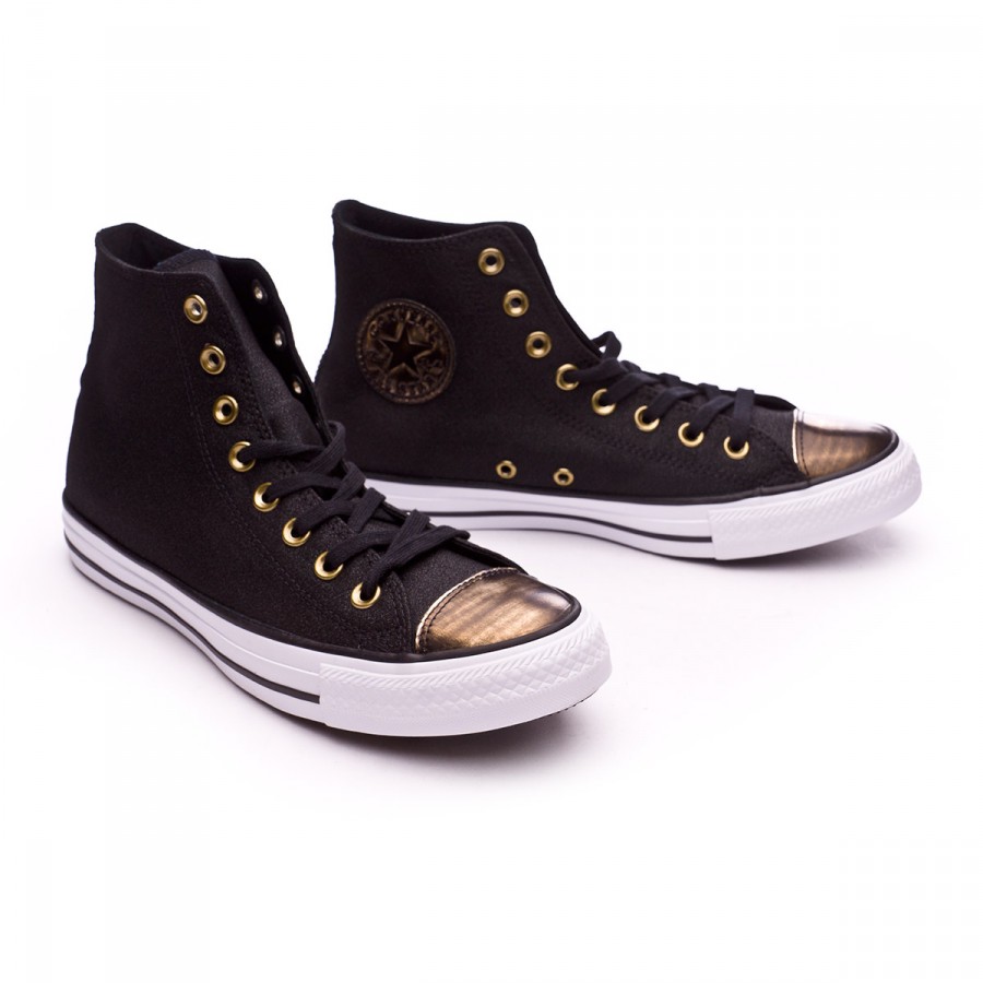 converse gold and black