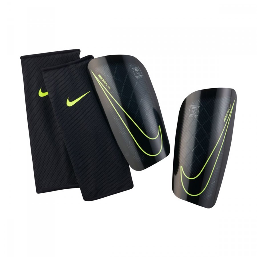 Espinillera Nike Mercurial Lite Black-Volt - Tienda de fútbol Fútbol Emotion