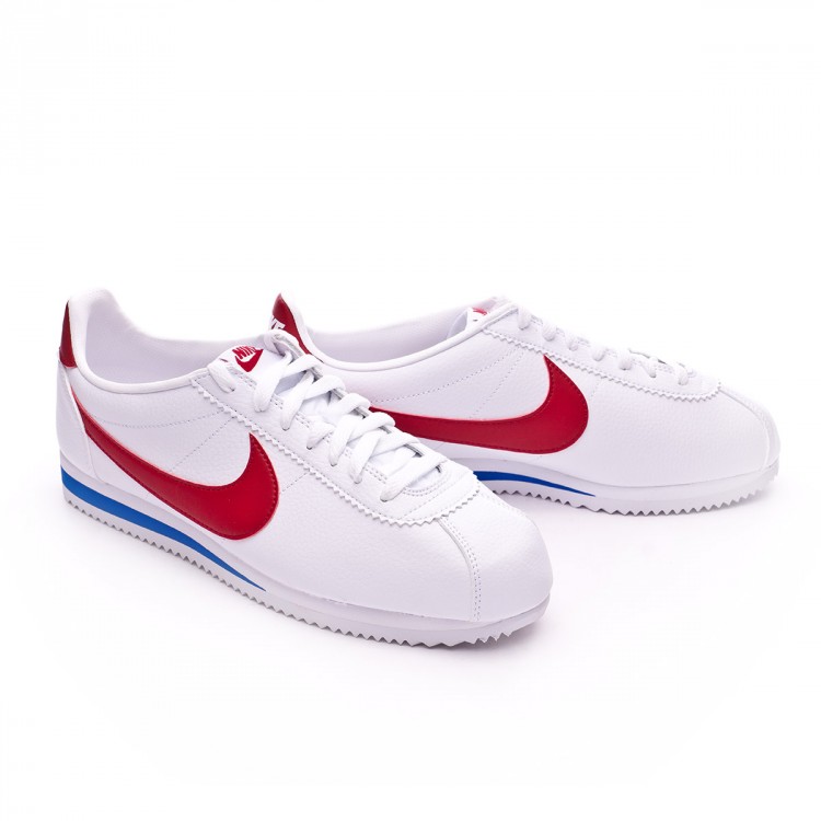 nike classic cortez leather trainers in white