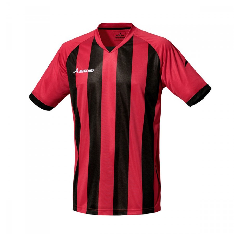 camiseta roja y negra futbol