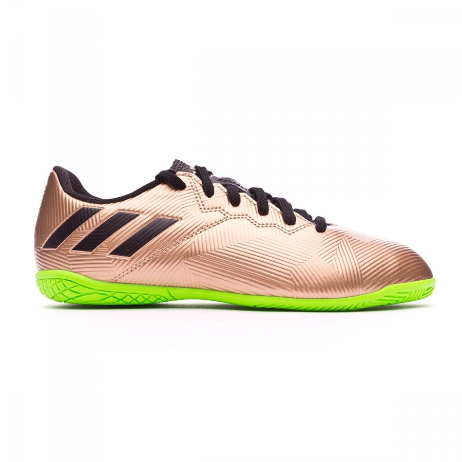 Futsal Boot adidas Jr Messi 16.4 IN Copper metallic-Core black-Solar green  - Football store Fútbol Emotion