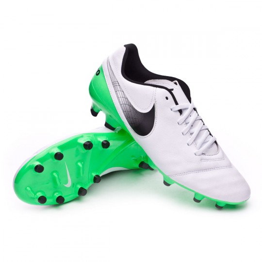 Football Boots Nike Tiempo Genio II Leather FG White-Electro green -  Football store Fútbol Emotion