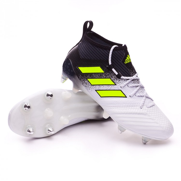 Boot adidas Ace 17.1 Primeknit SG White Solar yellow Core adidas ace 17.1 black and white