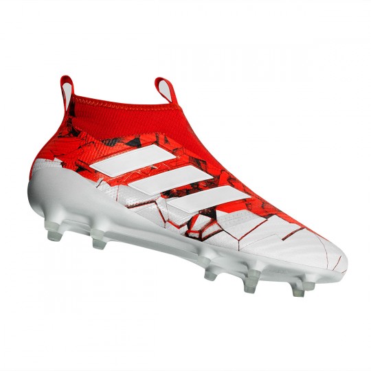 Zapatos de fútbol adidas Ace 17+ Purecontrol FG Confed Cup White -Solar Red  - Tienda de fútbol Fútbol Emotion