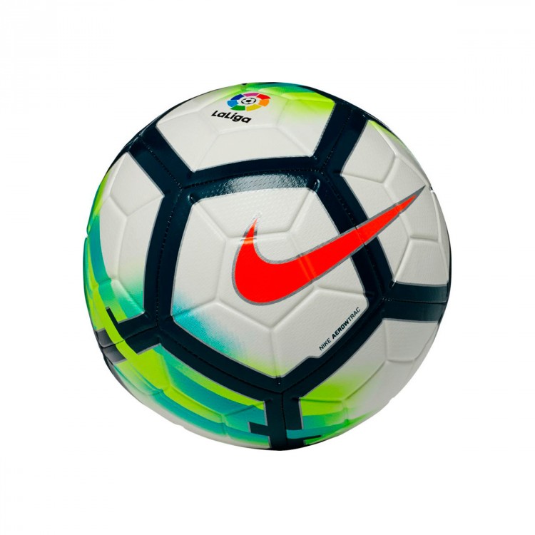 Balón Nike La Liga 2017-2018 Strike Football White-Turquoise-Seaweed-Total  orange - Tienda de fútbol Fútbol Emotion