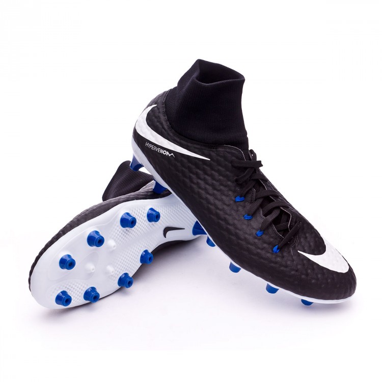Bota de fútbol Nike Hypervenom Phelon III DF AG-Pro Black-White-Game royal  - Tienda de fútbol Fútbol Emotion