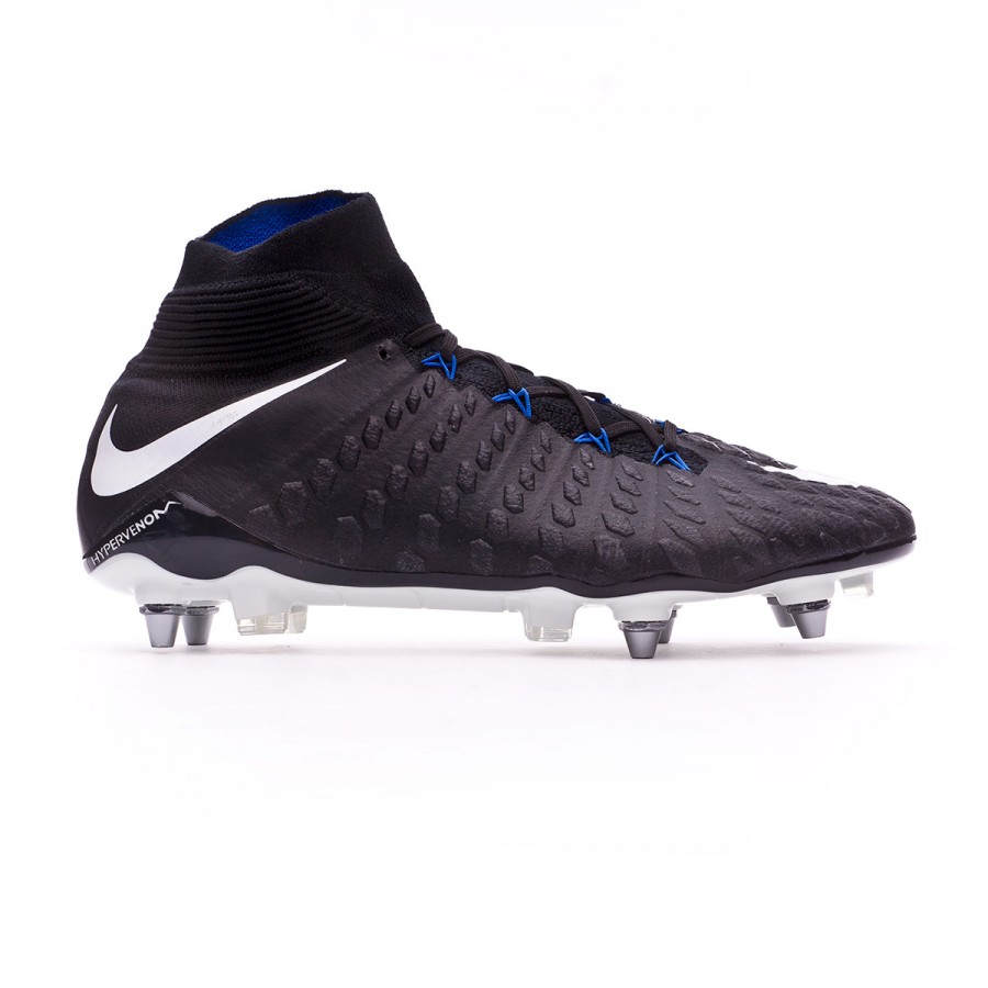 Football Boots Nike Hypervenom Phantom III ACC DF SG-Pro Black-White-Game  royal - Football store Fútbol Emotion