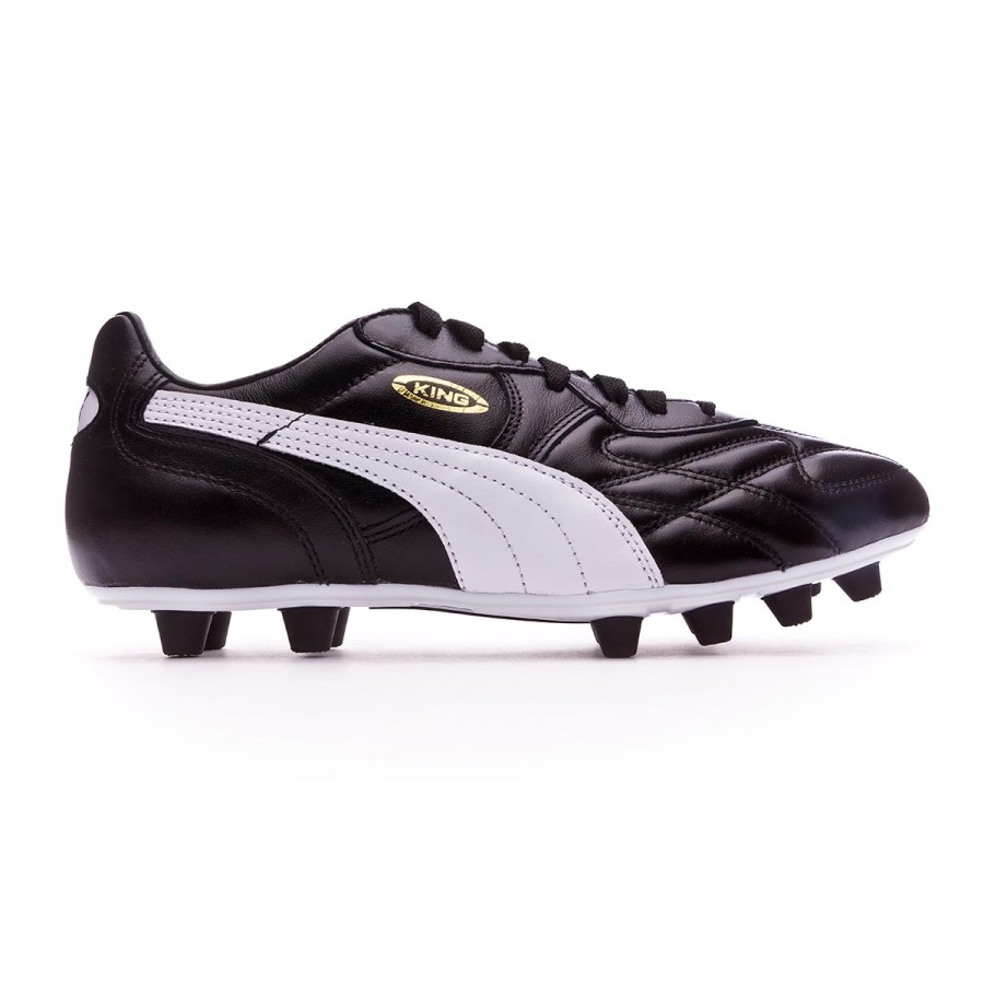 Football Boots Puma King Top Fg Black White Team Gold Football