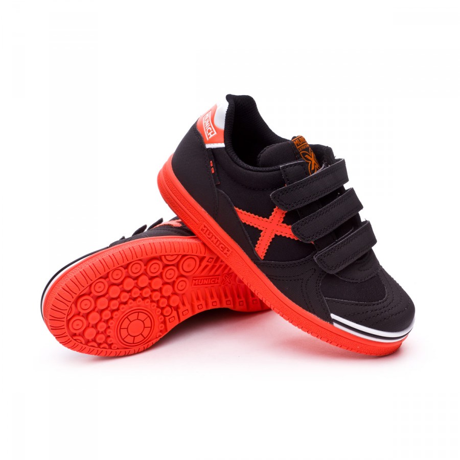 Zapatilla Munich G3 Classic v. Niño Negro-Naranja - Tienda de fútbol Fútbol  Emotion