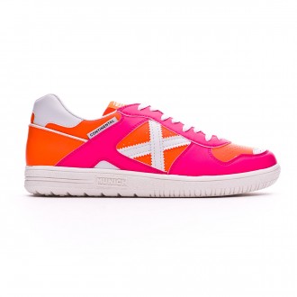Sapatilha de Futsal Munich Continental Exclusiva Rosa-Naranja fluor