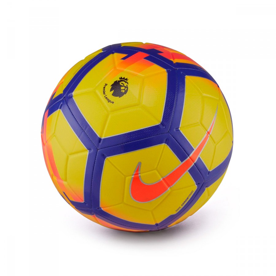 yellow and purple premier league ball