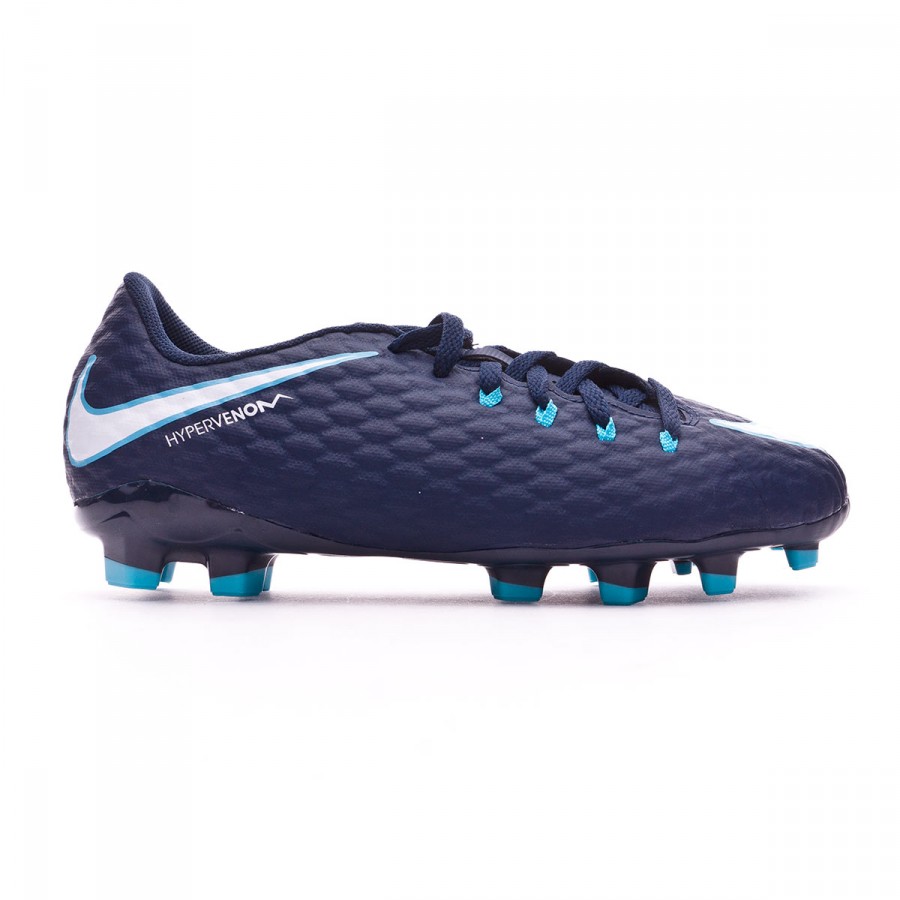 Hypervenom Phelon III FG Soccer Shoe Nike Kids/' Jr Obsidian, Gamma Blue