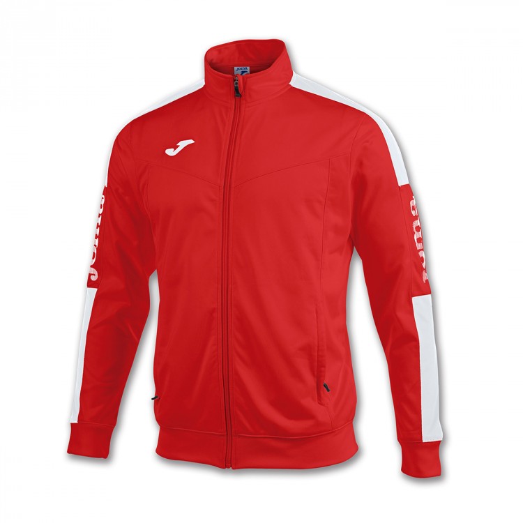red and white champion jacket