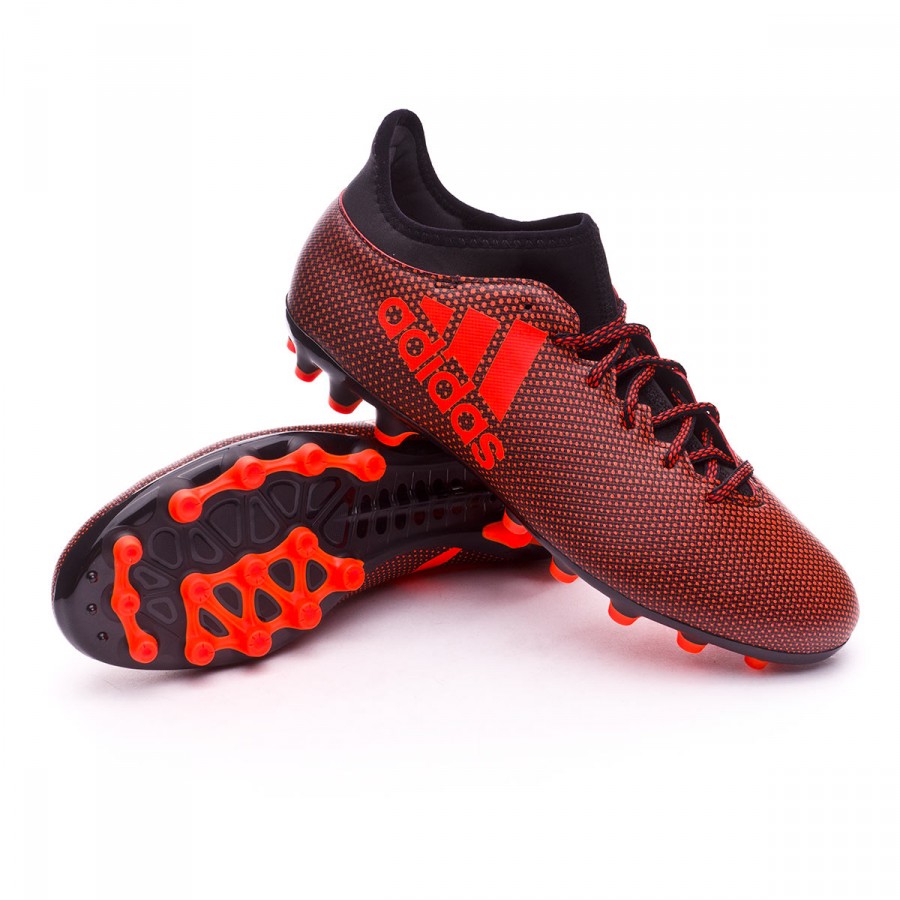 Football Boots adidas X 17.3 AG Core black-Solar red-Solar orange -  Football store Fútbol Emotion