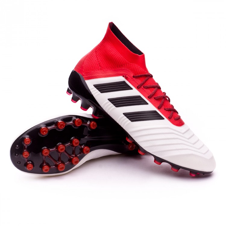 Zapatos de fútbol adidas Predator 18.1 AG White-Core black-Real coral -  Tienda de fútbol Fútbol Emotion