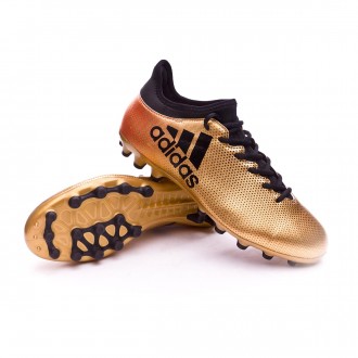 Chuteira  adidas X 17.3 AG Tactile gold metallic-Core black-Solar red