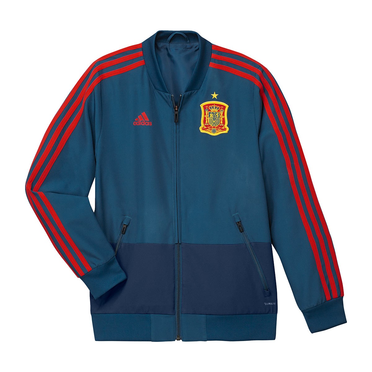 Manuscrito Sympton collar Jacket adidas Kids Spain Prematch 2017-2018 Tribe blue-Red - Football store Fútbol Emotion Manuscrito Sympton collar Jacket adidas Kids Spain Prematch 2017-2018 Tribe blue-Red - Football store Fútbol Emotion