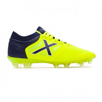 Chuteira Munich Tiga Limão-Azul Marinho