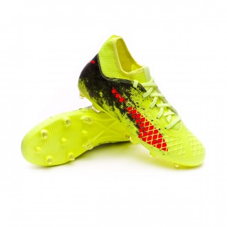 Chuteira  Puma Future 18.3 FG Crianças Fizzy Yellow-Red Blast-Puma Black
