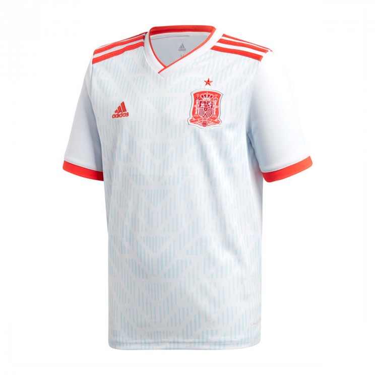 Camiseta adidas España Segunda Equipación 2017-2018 Niño Halo blue - Tienda de fútbol Fútbol Emotion