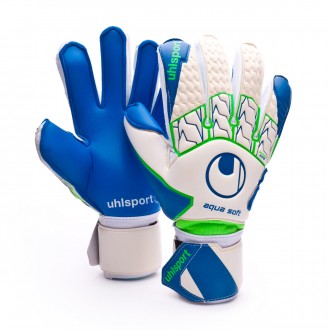 Luvas  Uhlsport Aquasoft White-Pacific blue-Fluor green