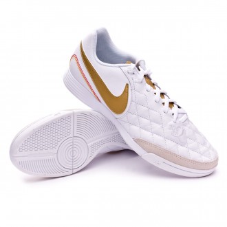 Sapatilha de Futsal  Nike LegendX VII Academy 10R IC White-Metallic gold-White