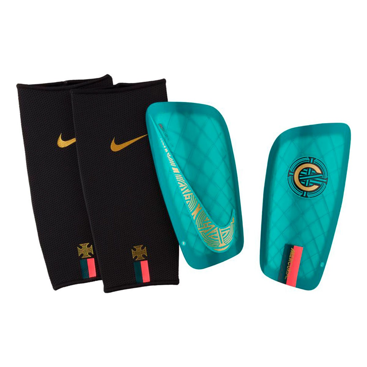 Espinillera Nike Mercurial Lite CR7 Clear esmerald-Black-Gold - Tienda de  fútbol Fútbol Emotion