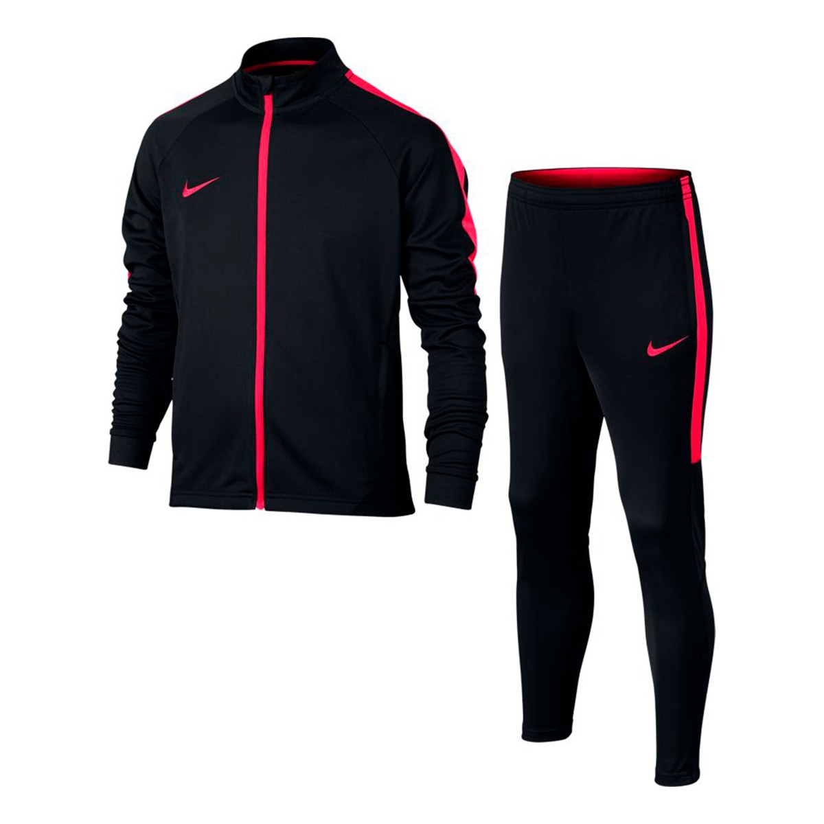 nike tracksuit black red