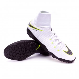 Sapatilhas  Nike Hypervenom PhantomX III Academy DF Turf White-Metallic cool grey-Volt-Metallic cool g