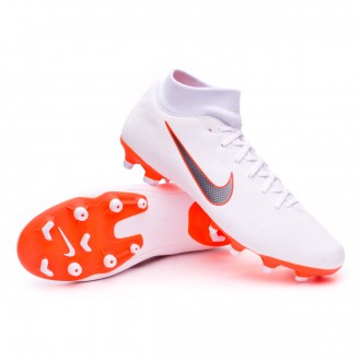 Chuteira  Nike Mercurial Superfly VI Academy MG White-Metallic cool grey-Total orange