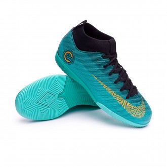 Sapatilha de Futsal  Nike Mercurial Superfly VI Academy GS CR7 IC Crianças Clear jade-Metallic vivid gold-Black